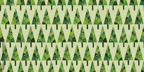 Tree background. Seamless pattern.Vector. 木々のパターン