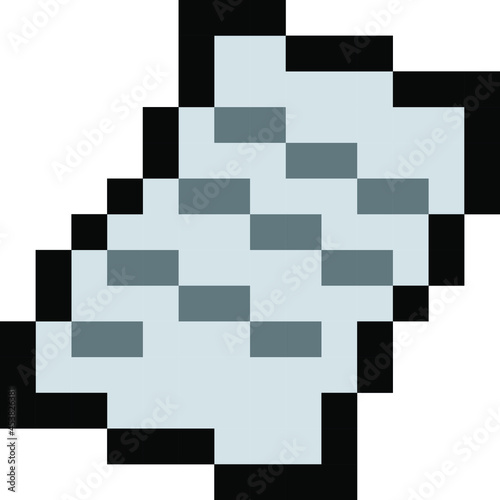 Pixel 8 bit paper document - vector, isolated
