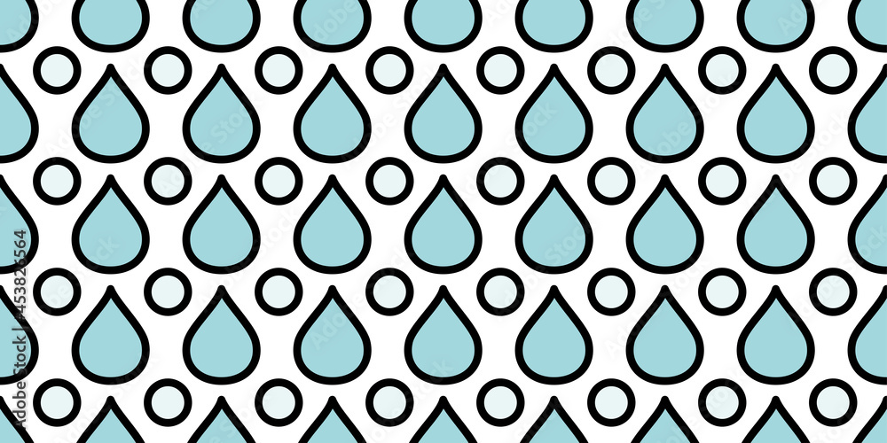 Cute rainy shapes background. Seamless pattern.Vector. かわいい雨のパターン