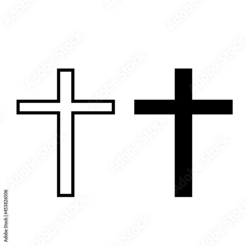 Christian cross vector icon. religion illustration sign. creed symbol. confession logo.
