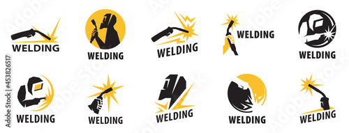 Vector logo of the service, welding workshop photo