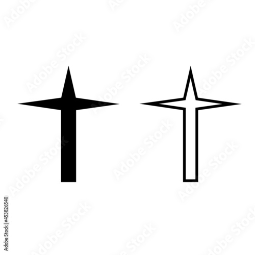 Christian cross vector icon. religion illustration sign. creed symbol. confession logo.