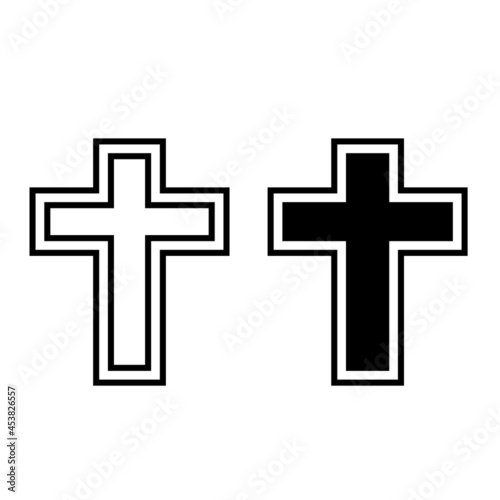 Christian cross vector icon. religion illustration sign. creed symbol. confession logo.