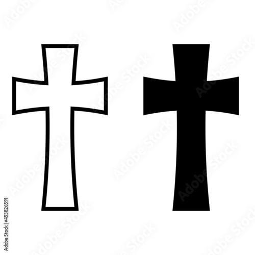 Christian cross vector icon. religion illustration sign. creed symbol. confession logo.