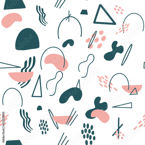 Abstract geometric, natural shapes in a minimalistic Scandinavian style.