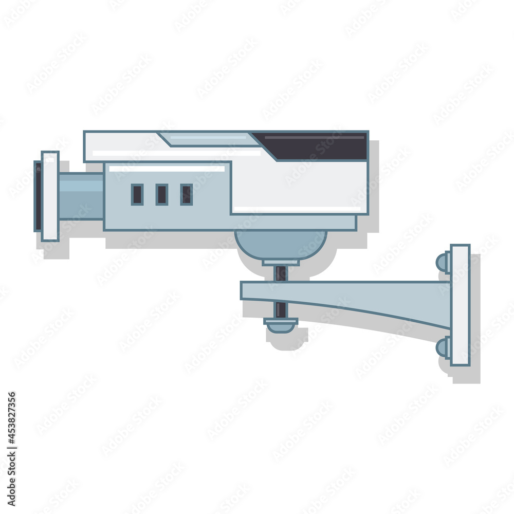 CCTV camera vector illustration isolated on white background.