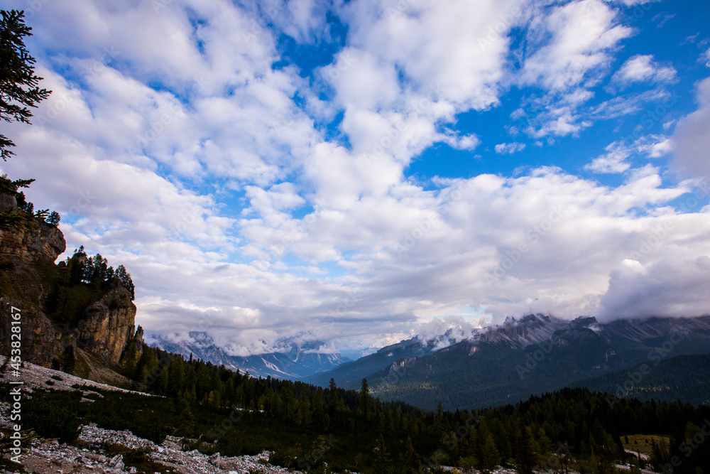 Obraz premium Sunset in Dolomites mountains, Alps, northern Italy