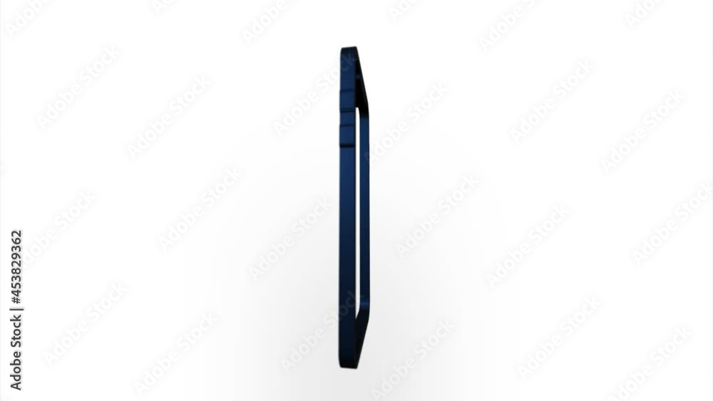 Blue mobile phone icon flipping, rotation. Elegant 3d realistic light render. Seamless loop animation video Blue mobile phone icon flipping, rotation. Elegant 3d realistic light render. Seamless loop animation video