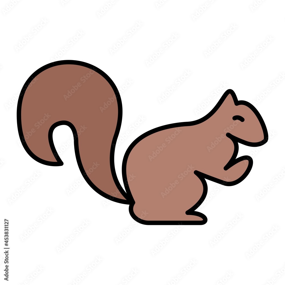 Vector Squirrel Filled Outline Icon Design Vector Squirrel Filled Outline Icon Design