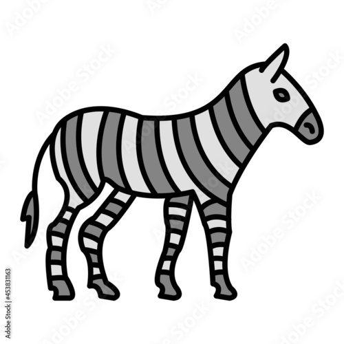 Vector Zebra Filled Outline Icon Design