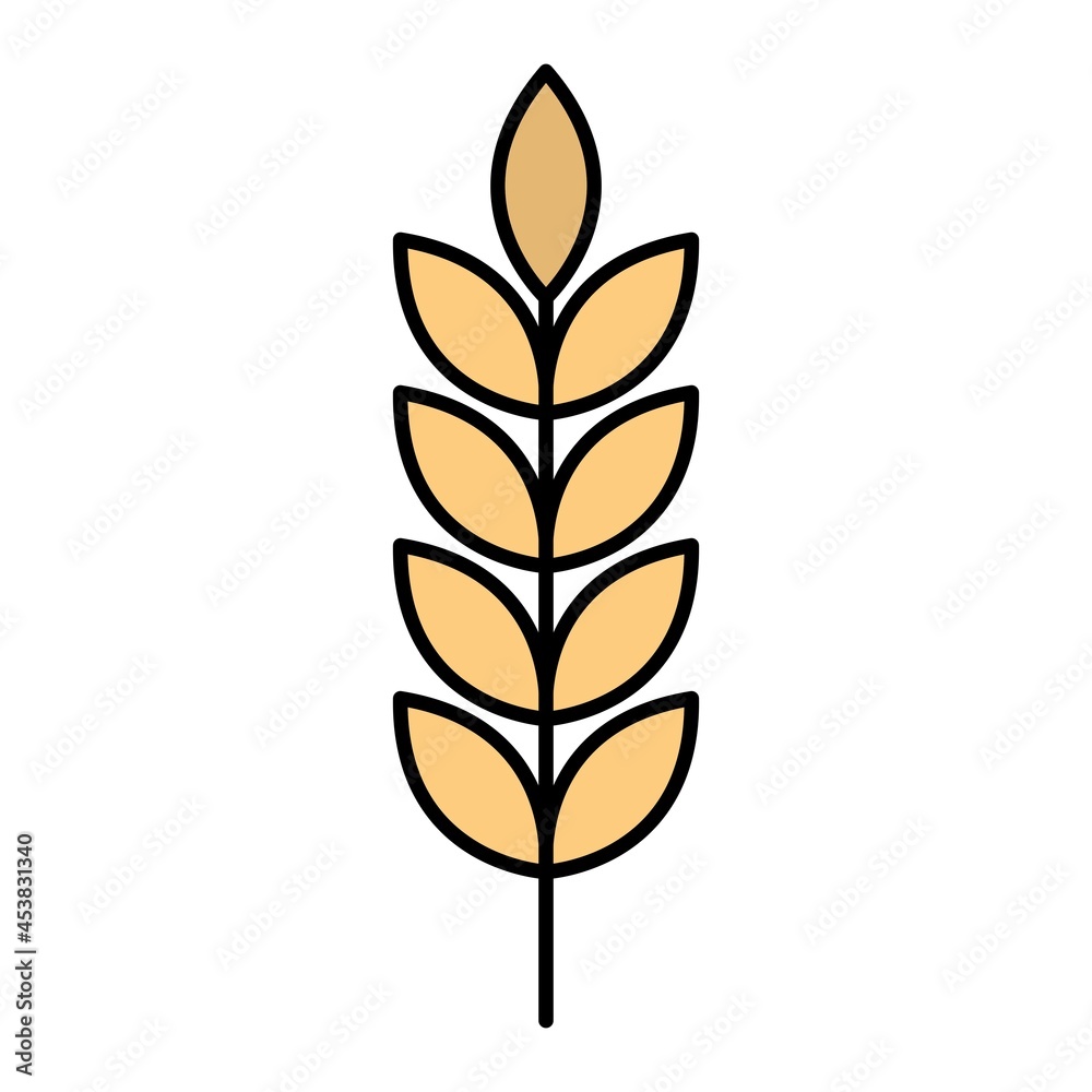 Vector Wheat Filled Outline Icon Design Vector Wheat Filled Outline Icon Design