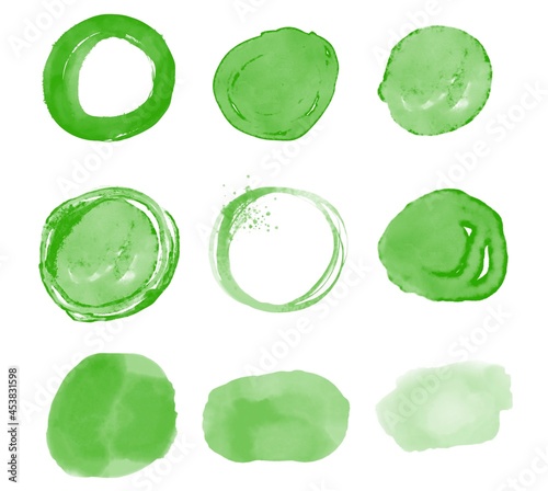 pattern green cute spots on a white background, ball, paint
