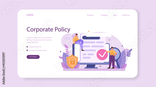Corporate relations web banner or landing page. Business ethics.