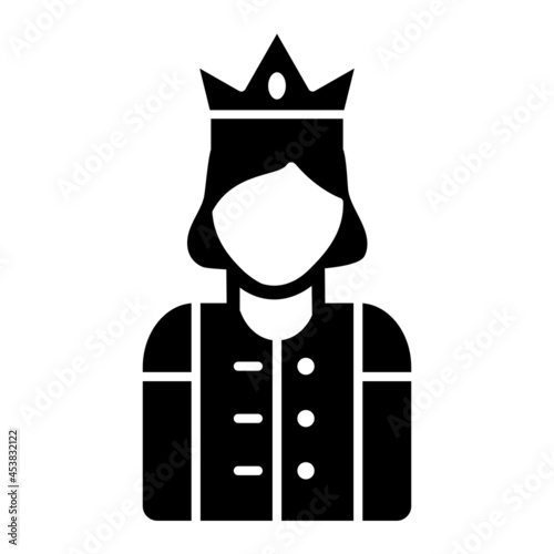 Vector Princess Glyph Icon Design