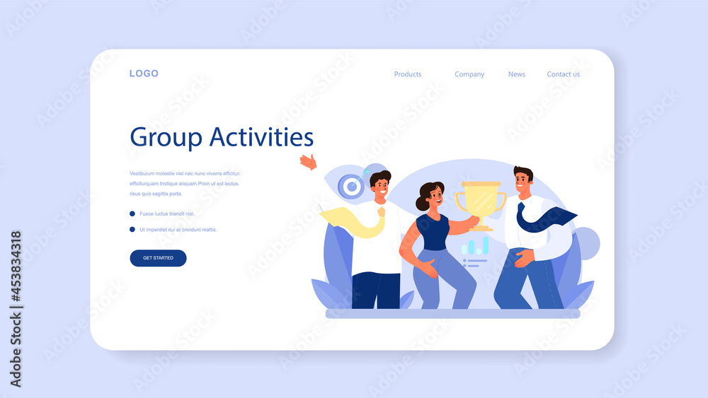 Community working web banner or landing page. Team building Community working web banner or landing page. Team building