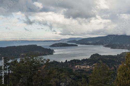 view of bariloche and lake nahuel huapi from the campanario hill