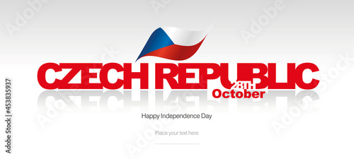 Czech Republic Independence Day flag logo icon banner