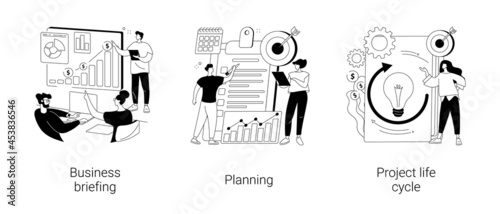 Project management abstract concept vector illustrations.