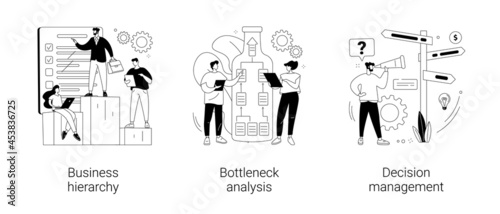 Management system abstract concept vector illustrations.