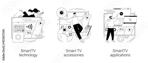 Internet television abstract concept vector illustrations.