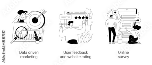 Customer behavior analysis abstract concept vector illustrations.