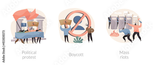 Public objection and disapproval abstract concept vector illustrations.