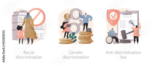 Civil rights violation abstract concept vector illustrations.