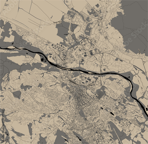 map of the city of Chernivtsi, Ukraine
