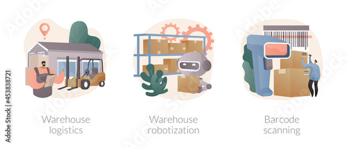 Storage automation abstract concept vector illustrations.