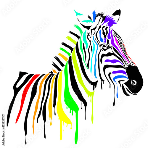 Splatter paint rainbow zebra © PiXXart Photography