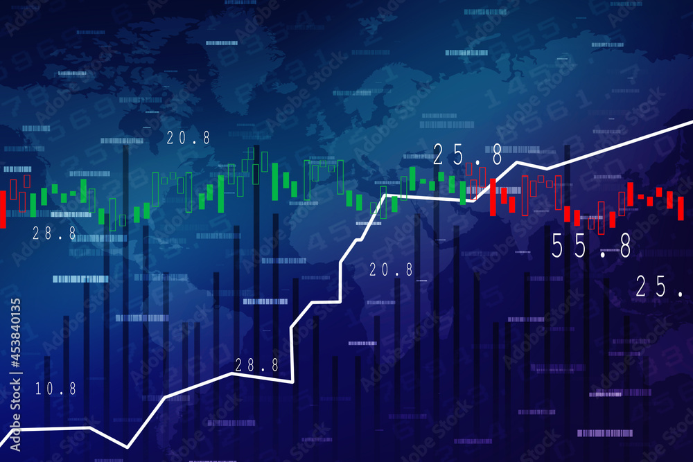 2d rendering Stock market online business concept. business Graph 2d rendering Stock market online business concept. business Graph