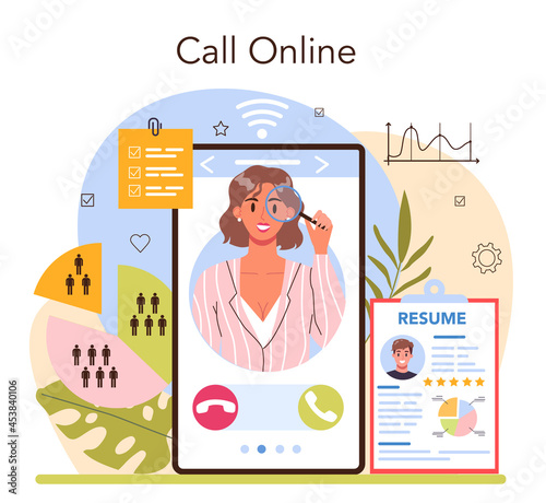 Headhunting online service or platform. Idea of business recruitment