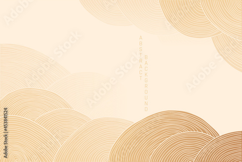 abstract japanese landscape on light background with colored lines and gradients © Анна Удод