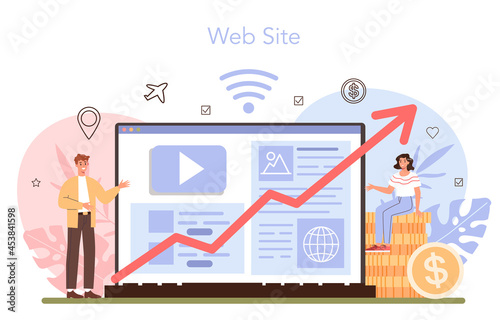 Travel agency marketing campaign online service or platform