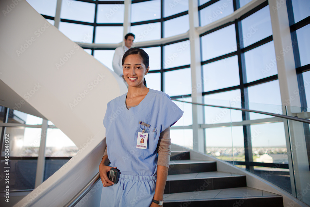 Portrait of smiling nurse in hospital