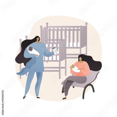 Infant daycare center abstract concept vector illustration.