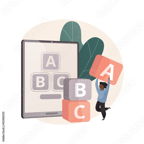 Early learning app abstract concept vector illustration.