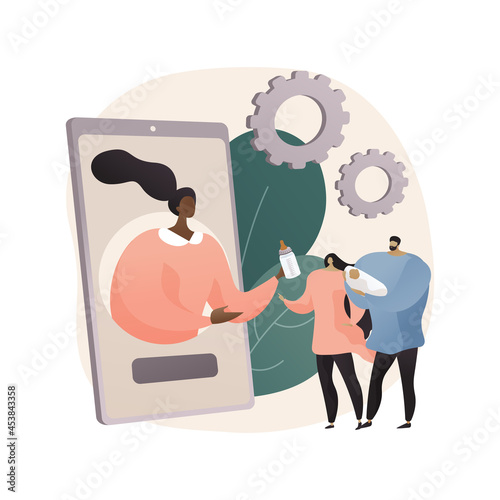 Child care online platform abstract concept vector illustration.