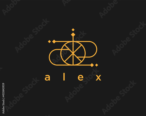 logo name Alex usable logo design for private logo, business name card web icon, social media icon photo