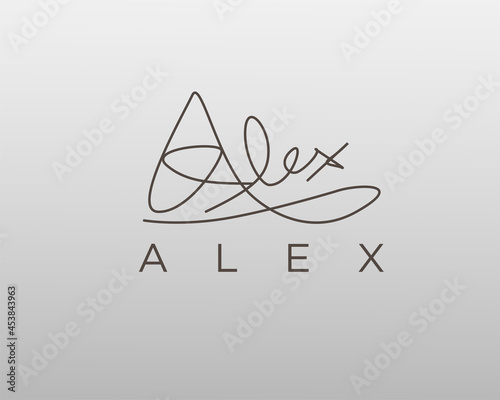 logo name Alex usable logo design for private logo, business name card web icon, social media icon photo