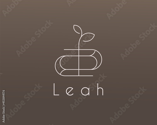 logo name Leah usable logo design for private logo, business name card web icon, social media icon