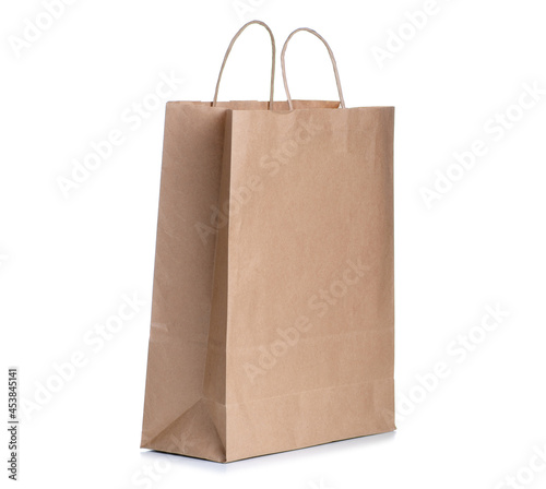 Brown paper package on white background isolation