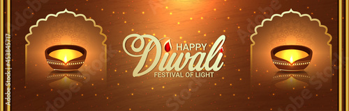 Happy diwali celebration greeting card 