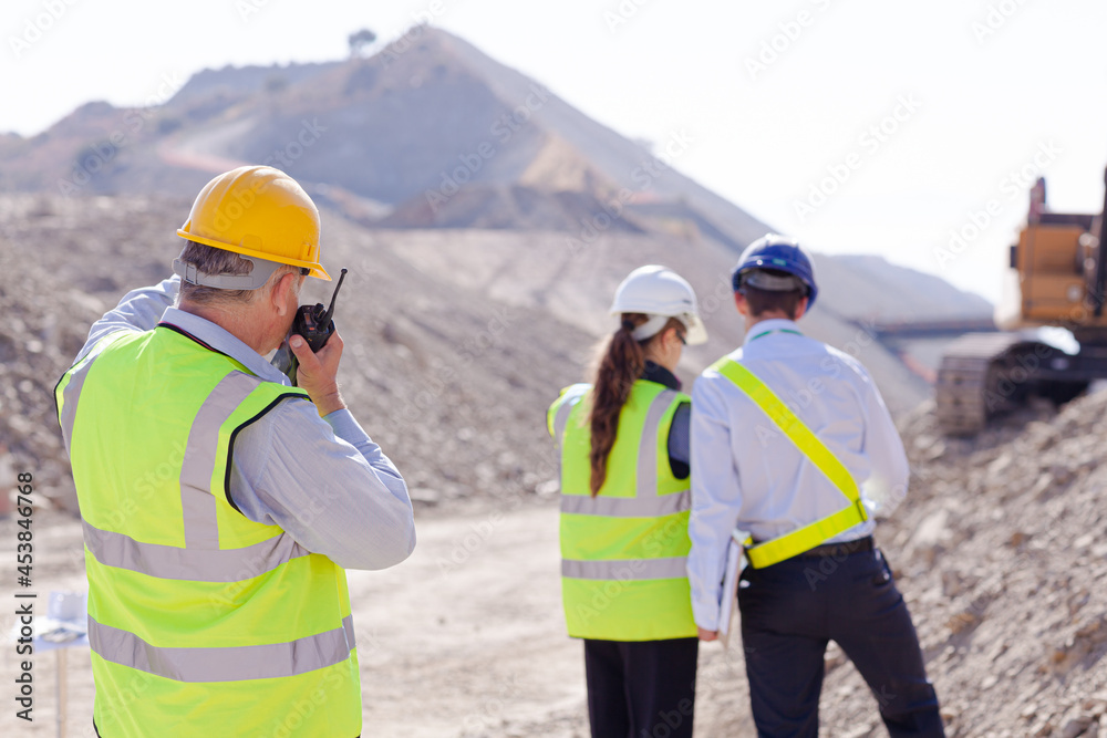 Business people talking on site Business people talking on site