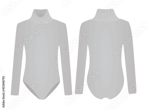 Grey bodysuit shirt. vector illustration