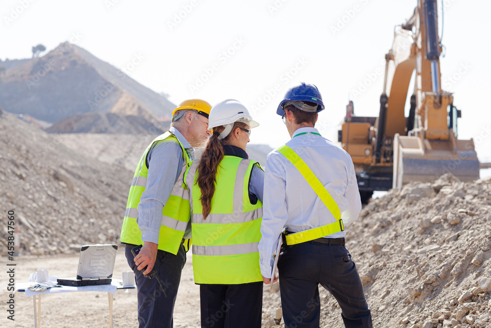 Business people talking on site Business people talking on site