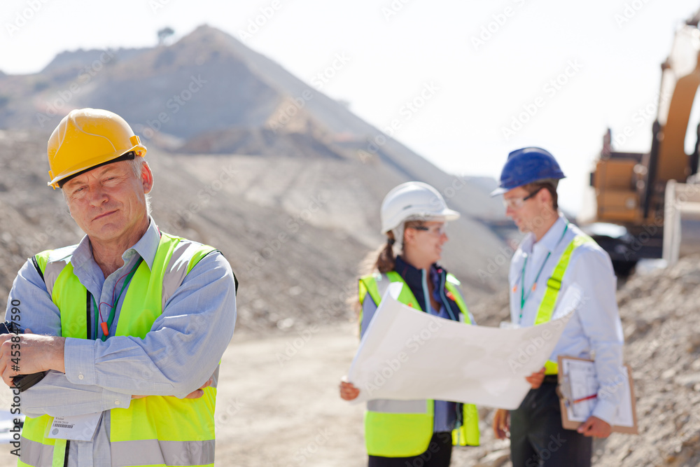 Business people talking on site Business people talking on site
