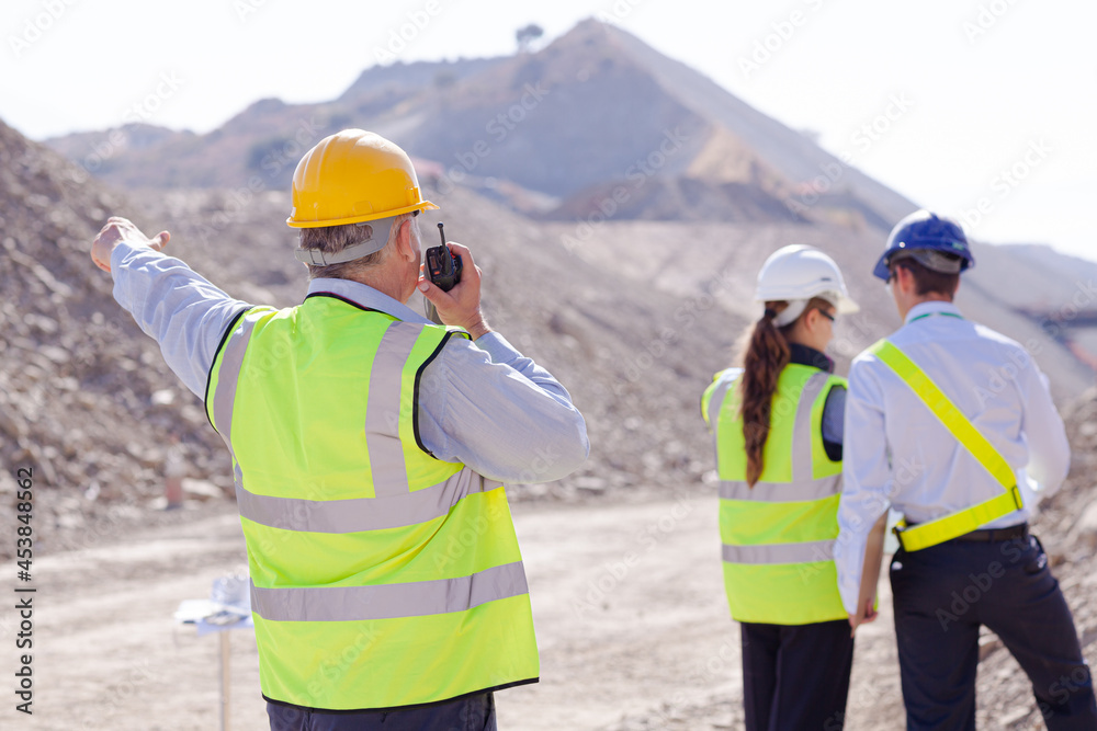 Business people talking on site Business people talking on site