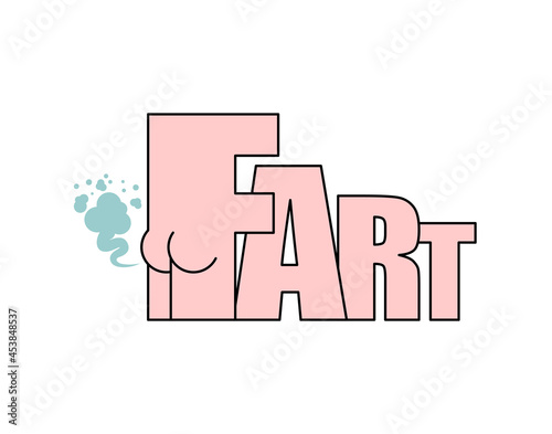 Fart lettering sign. Farting symbol vector illustration