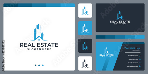 architectural building logo with real estate logo design template.